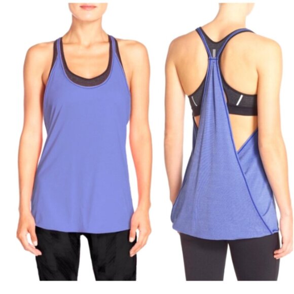 NWT Zella Her Racerback Tank Top Shirt Womens Large Blue Sleeveless Yoga NEW - Picture 12 of 12